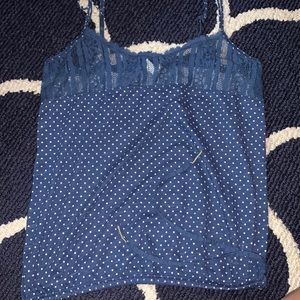 Cute blue with white polka dots tank!